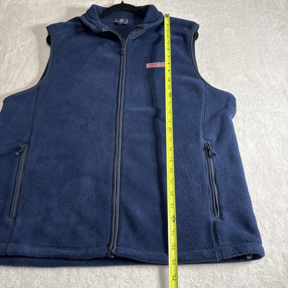 Vineyard Vines Men's Med Navy Full Zip Fleece Vest Whale Logo Martha's Vineyard - Picture 3 of 12